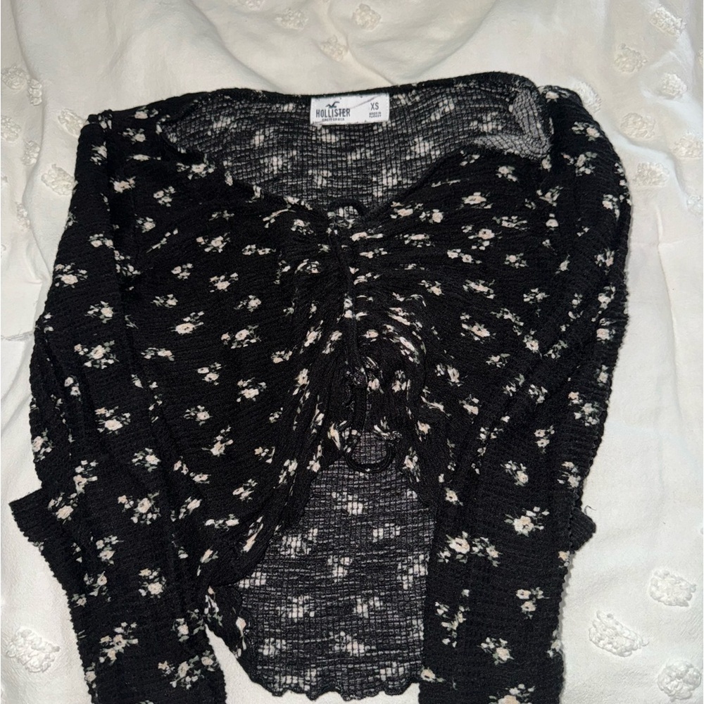 Black Floral Hollister Long Sleeve